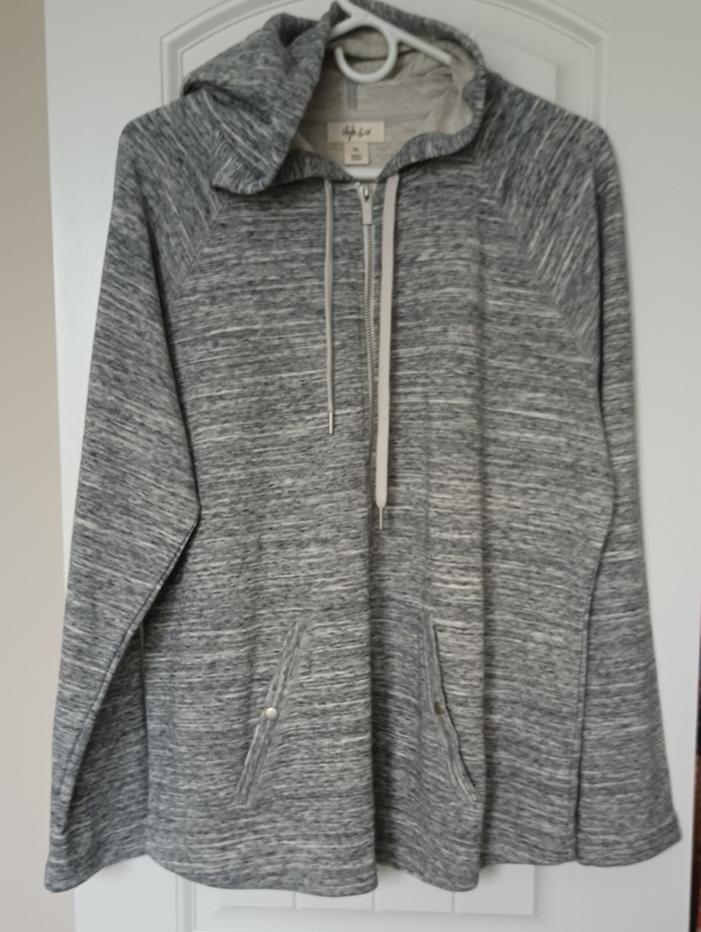 STYLE & CO Heather Gray Full Zip Hoodie Size XL NWOT Lightweight Sweatshirt - Picture 5 of 15